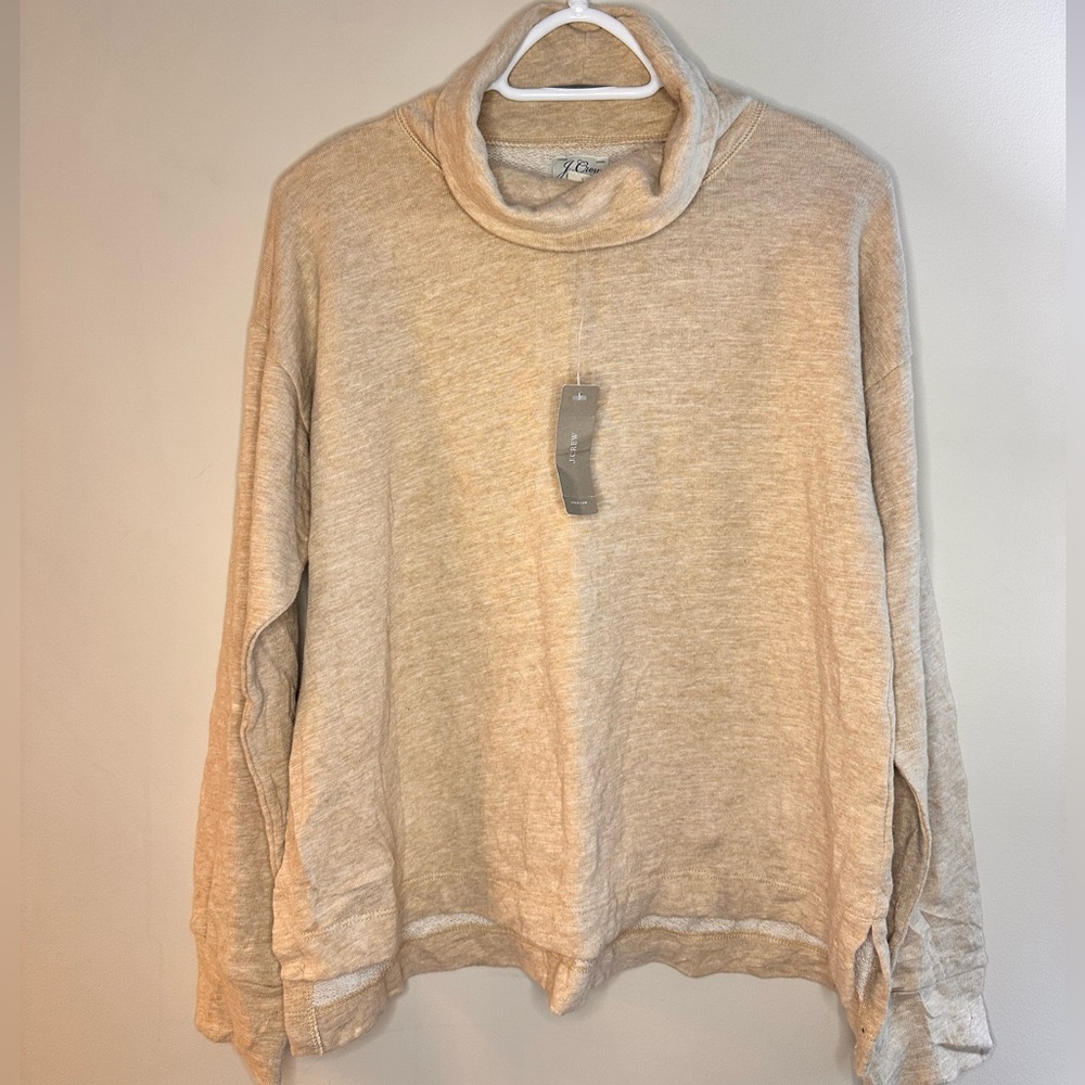 J.Crew Vintage Fleece Cowl Neck – Size M (NWT)| Relaxed Fit | Neutral Beige